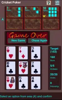 Cricket Poker Card Puzzle Screen Shot 0