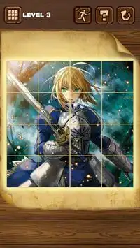 Sliding Tile Puzzle-100 anime girl pictures Screen Shot 3