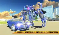 US Police Transform Robot Car Cop Wild Horse Games Screen Shot 5
