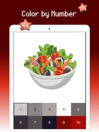Warna makanan dengan nomor: pewarnaan seni Pixel Screen Shot 8