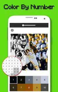 American Football Player Color By Number - Pixel Screen Shot 2
