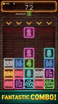 Drop Number® : Neon 2048 Screen Shot 4