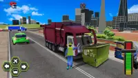 City Flying Garbage Truck driving simulator Game Screen Shot 2