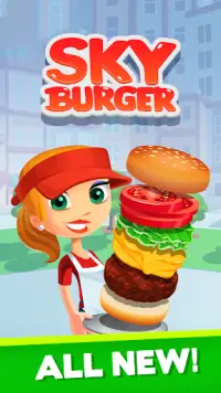 Sky Burger 🍔 Endless Hamburger Stacking Food Game Screen Shot 5