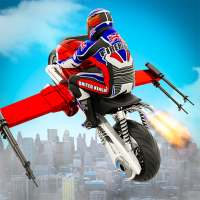 Flying Robot Bike Hero - Vegas Crime City Games