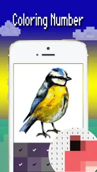 Vogels kleurnummer: Pixel art bird coloring 2019 Screen Shot 3