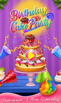 ผู้ผลิตเค้กจริง - เกมทำอาหารเค้กวันเกิดปาร์ตี้ Screen Shot 0