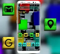 Colorful Metal Cube Launcher Theme Screen Shot 0