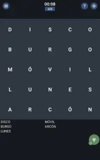 Sopa de letras español gratis para adultos. Screen Shot 9