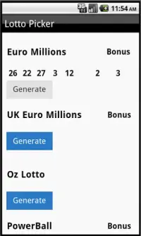 World Lottery Results Screen Shot 1
