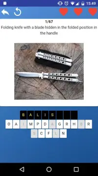 Cold arms: edged and bladed weapons-quiz test game Screen Shot 0
