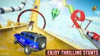 Police Prado Jeep Stunts Racing - Jeep Stunts Screen Shot 6