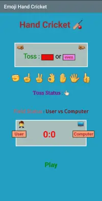 Emoji Hand Cricket Screen Shot 1