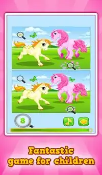 Pony dan Unicorn : Temukan Perbedaan *Game gratis Screen Shot 10