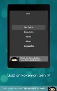 Quiz on Pokemon Gen IV Screen Shot 13