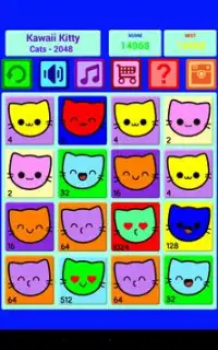 Kawaii Kitty Cats 2048 Free Screen Shot 1
