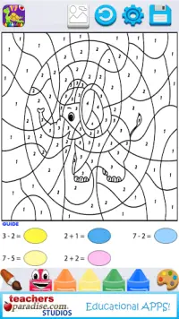 Kids Math Paint by Number Game Screen Shot 2