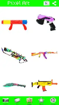 Pixel Gun Coloring Weapons by Number Screen Shot 4