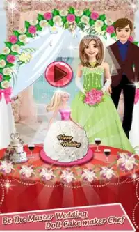 Sweet Wedding Doll Cake Juegos de cocina 2018 Screen Shot 0
