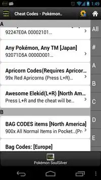 Cheat Codes Pokémon SoulSilver Screen Shot 2