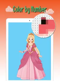 Pixel art: Princess color by number Screen Shot 8