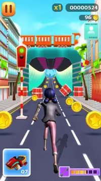 Runner Subway Lady Power bug Adventures Screen Shot 1