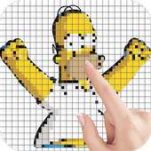 Yellow Family Color by Number - Pixel Art Game