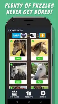 Horses - Sliding Block Scrambled Puzzles Images Screen Shot 0