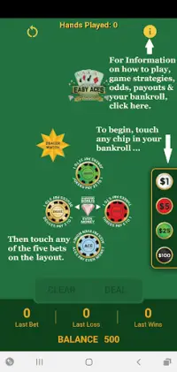 Super Easy Aces Card Game Screen Shot 1