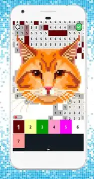 Coloring Fun Cat Color by Number 3D Pixel Art Screen Shot 2