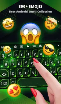 Green Light Cyber Circuit Wallpaper and Keyboard Screen Shot 2
