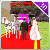 Stad bruiloft paard en wagen