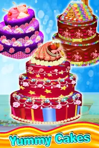मीठा क्रीम केक salon-बेकरी खाद्य खेलों Screen Shot 6