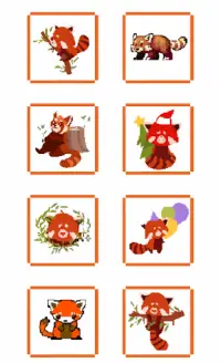 Red Pandas Pixel Art Color By Number Screen Shot 3