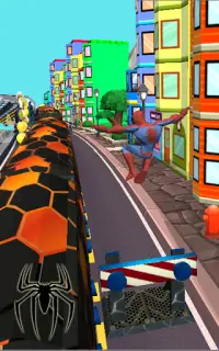 Spider Hero Dash Adventure - Iron Subway Rush Screen Shot 2