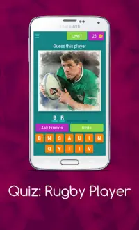 Rugby Players Picture Quiz Game Screen Shot 0