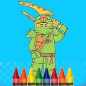 coloring ninja turtle and leggo toys