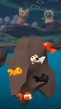 Goldfish & Cat Simulator in rainy pond Screen Shot 0