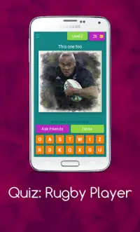 Rugby Players Picture Quiz Game Screen Shot 2