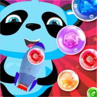 Bubble Shooter Panda Shoot Gems With Blue Rocket