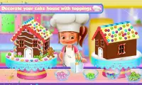 Ginger Bread House Cake Girls Cooking Game Screen Shot 4