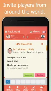 Rackword - Online word game Screen Shot 1