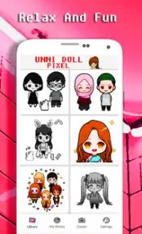 Coloring Unni Doll By Number - Pixel Art Screen Shot 3