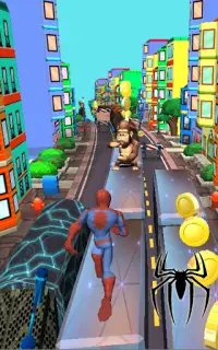 Spider Hero Dash Adventure - Iron Subway Rush Screen Shot 0