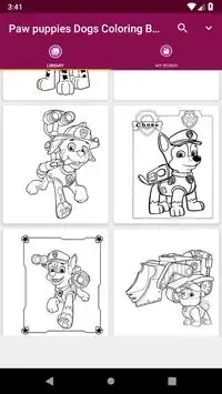 Paw puppies Dogs Coloring Book Screen Shot 2