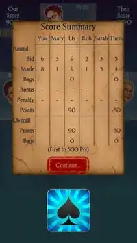 Spades Classic Plus : Free Offline Card Game Screen Shot 1