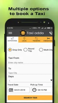 TAXI ADDA: Taxi Services in Towns & Cities Screen Shot 0