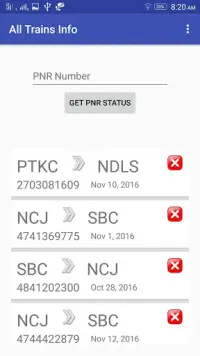 All Trains Info & PNR Status - IRCTC Railway App Screen Shot 1