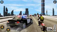 US Police Bike 2020 - Gangster Chase City Game 3D Screen Shot 0