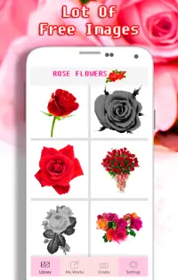 Rose Flowers Coloring By Number - Pixel Art Screen Shot 1